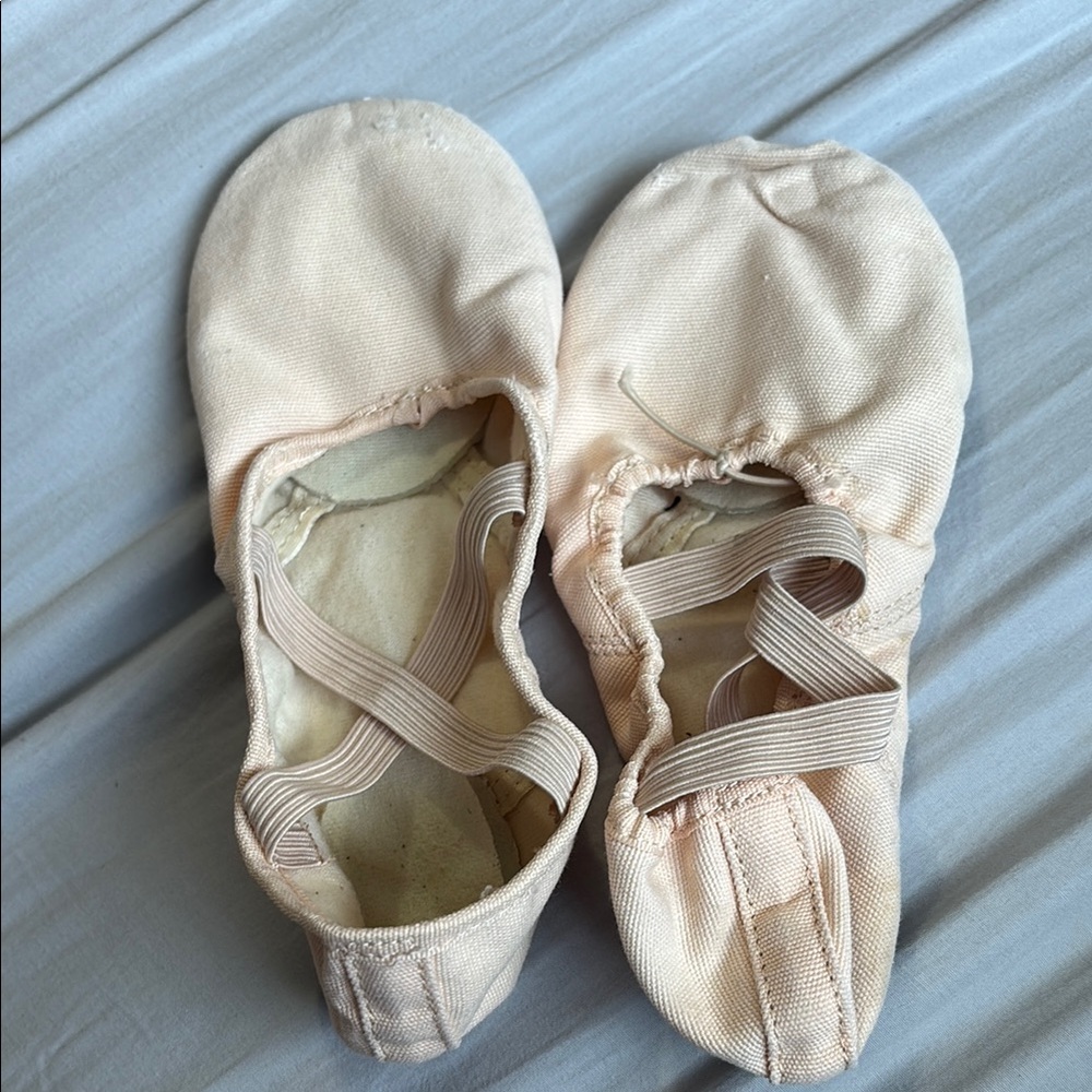 Capezio Cream Ballet Slippers with Elastic Straps